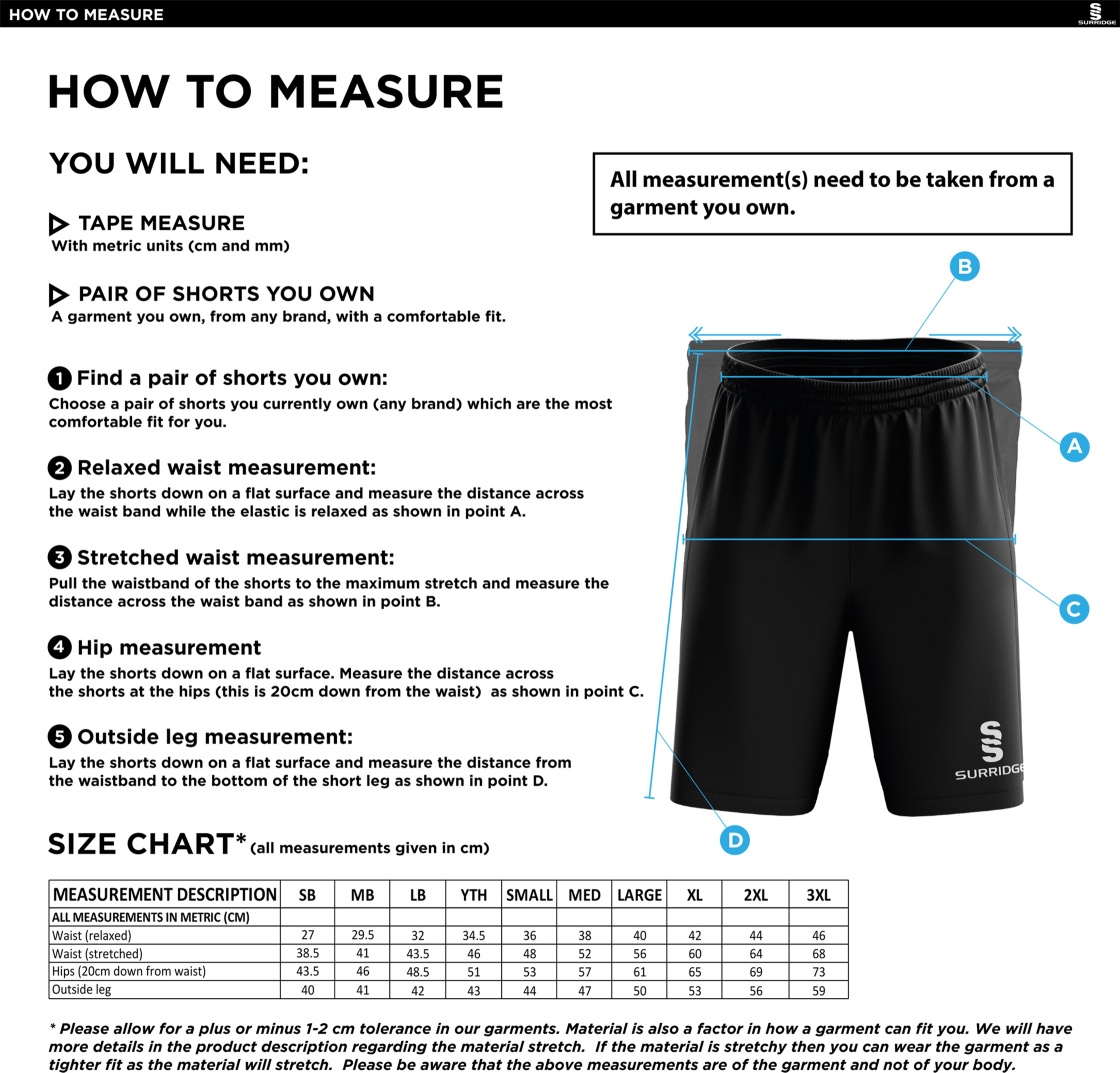 King CHARLES SCHOOL I Ripstop Training Shorts Navy - Size Guide