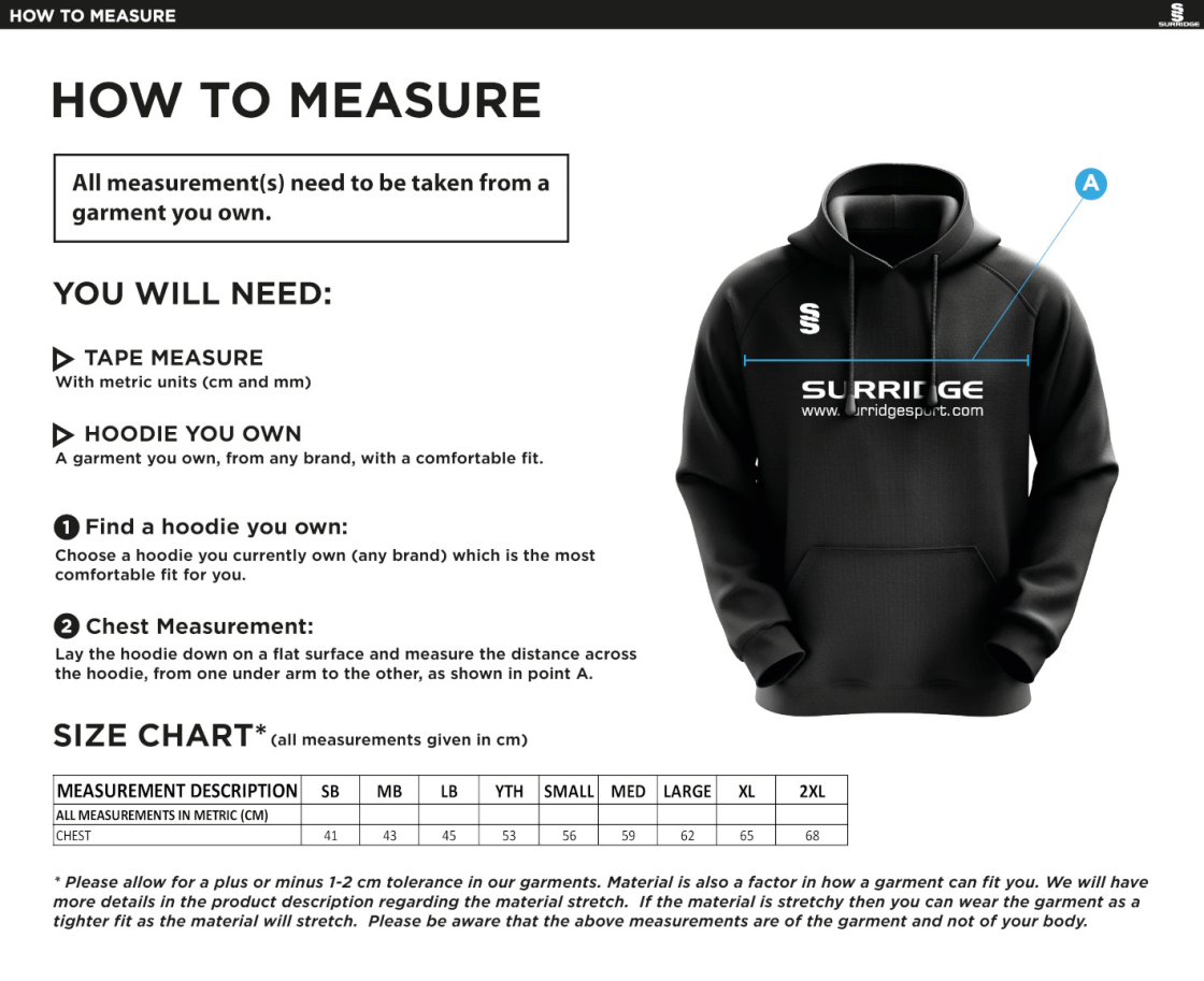 King CHARLES SCHOOL I Blade Hoody - Size Guide